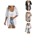 thumbnail image 1 of Women's Lightweight Knit Cardigan Summer Casual Loose Fit Open Front Cover Up Boho Beach Vacation Outfit Pure Color Basic Staple Cardigan Sweaters for Women, 1 of 2