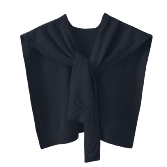 Women's Lightweight Knit Shawl Wrap Solid Color Air Conditioning Shawl Daily Outfits Black One Size