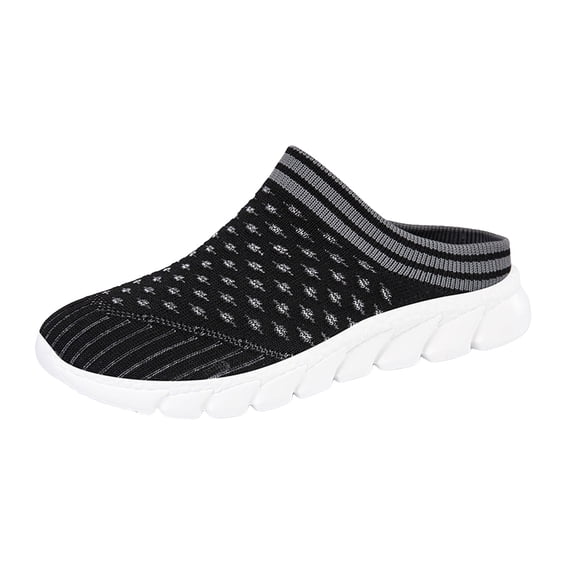 Women's Lightweight Knitted Mules Non Slip Work Garden Shoes Breathable Beach Clogs Comfortable Slide Shoes