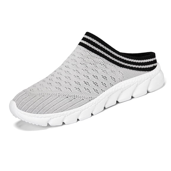 Women's Lightweight Knitted Mules Non Slip Work Garden Shoes Breathable Beach Clogs Comfortable Slide Shoes