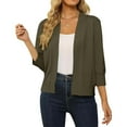 thumbnail image 1 of Women's Lightweight Lace Crochet Cardigan 3/4 Sleeve Knit Shawl Top plus Size Women's Sweater Long Sleeve Draped Open Front Cardigan Casual Cardigans Womens Button down Sweaters Cardigans Pretty, 1 of 5