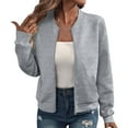 thumbnail image 1 of Women's Lightweight Layering Jacket with Pockets Versatile Zippered Outerwear for Spring Fall Transition Comfortable Casual Coat, 1 of 8