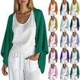 thumbnail image 1 of Women's Lightweight Linen Cardigan,Vibrex 3/4 Sleeve Open Front Loose Fit Shrug Top - Available in 15 Colors Womens Cardigan Save up to 50%, 1 of 5