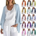 thumbnail image 1 of Women's Lightweight Linen Cardigan,Vibrex 3/4 Sleeve Open Front Loose Fit Shrug Top - Available in 15 Colors Womens Cardigan Save up to 50%, 1 of 5