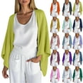 thumbnail image 1 of Women's Lightweight Linen Cardigan,Vibrex 3/4 Sleeve Open Front Loose Fit Shrug Top - Available in 15 Colors Womens Cardigan Save up to 50%, 1 of 5