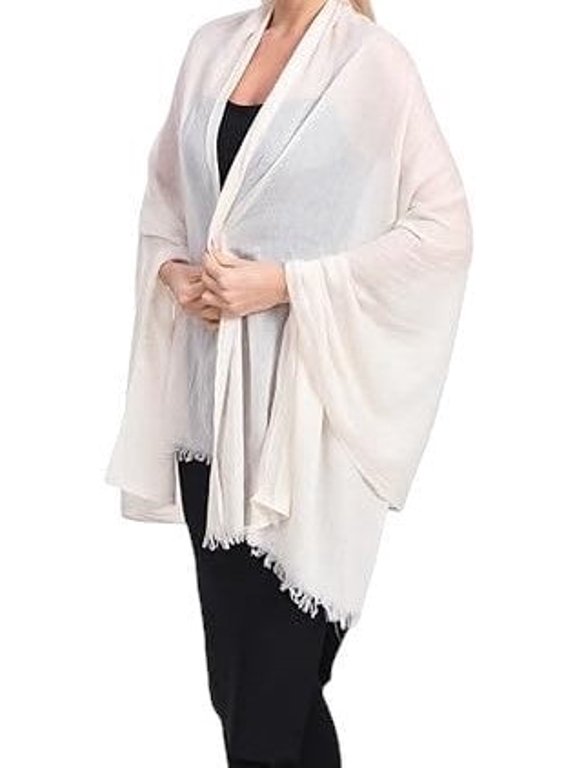 Women's Lightweight Linen-like Sheer Summer Scarf, Oversized Fashion Wrap Shawl for Travel, Beach and Casual Wear