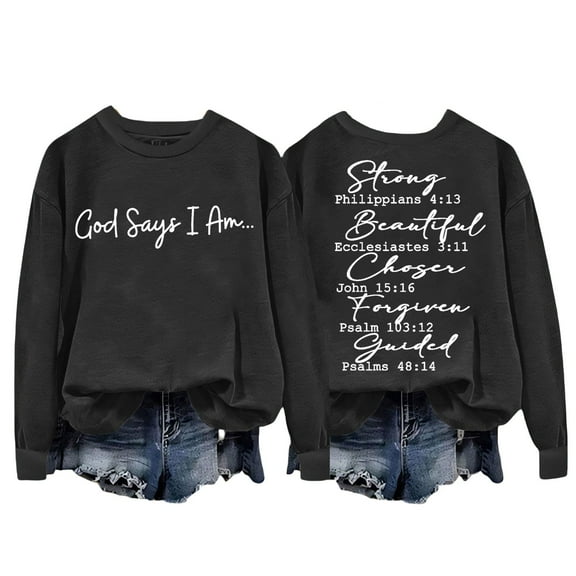 Women's Lightweight Long Sleeve Crewneck Sweatshirt Letter Printed Loose Blouse Top Casual Comfortable Soft Pullover