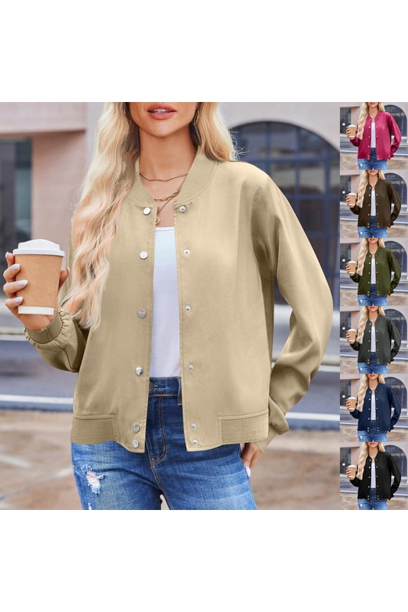 Women's Lightweight Long Sleeve Stand Collar Shacket Coat Jacket with Side Pocket Fall Winter Casual Outerwear Warm Fashion | CSEONE,Beige XL