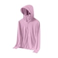 thumbnail image 1 of Women's Lightweight Long Sleeve Sun Protective Jacket with Detachable Hood and Security Pockets, Quick-Drying UV Blocking Fabric for Hiking, Outdoor Adventures and Daily Sun Protection Pink XXL, 1 of 4