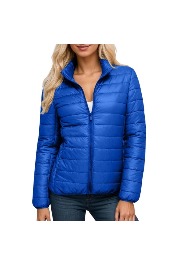 Women's Lightweight Long Winter Puffy Coat Warm Down Jacket Outerwear With Stand Collar For Cold Weather