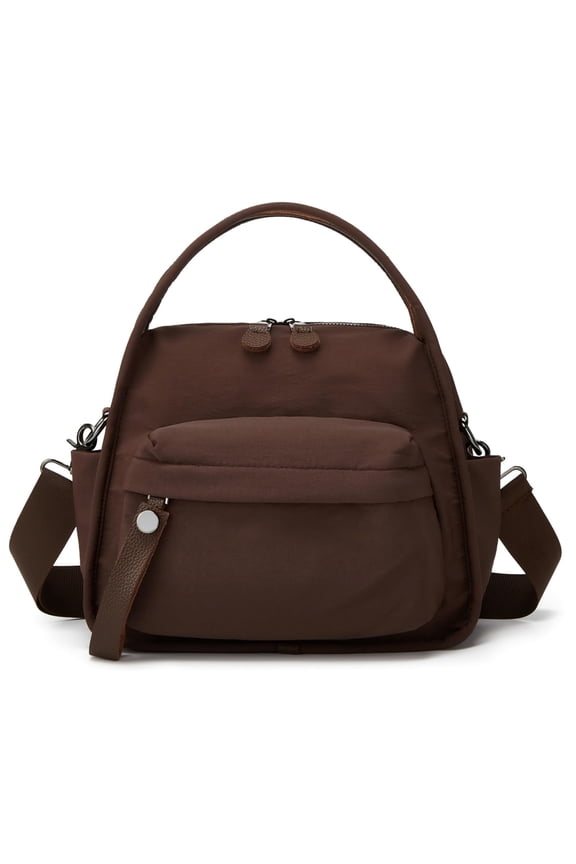 Women's Lightweight Nylon Crossbody Bag with Handle, Zipper Pocket, Compact Briefcase