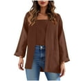 thumbnail image 1 of Women's Lightweight Open Front Cardigan Long Sleeve Solid Color Tops Casual Soft Drape Cardigan with Pockets, 1 of 7