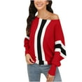 thumbnail image 1 of Women's Lightweight Oversized Boat Neck Sweaters Tops Dolman Batwing Sleeve Ribbed Knitted Pullovers, 1 of 6