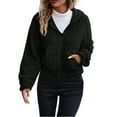 thumbnail image 1 of Women's Lightweight Oversized Coat Crewneck Cute Fall Sweaters For Crewneck Sweatshirt Plain Long Sleeve Blouses Business Warm Windbreaker Long Coat, 1 of 5