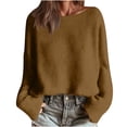 thumbnail image 1 of Women's Lightweight Oversized Sweater Casual Loose Long Sleeve Pullover Sweater Fall Dressy Soft Knit Tops, 1 of 5