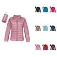 thumbnail image 1 of Women's Lightweight Packable Down Jacket – Warm Windproof Winter Coat with Recycled Insulation, Slim Fit Short Puffer Outerwear, No Hood, Zipper Closure, 1 of 7