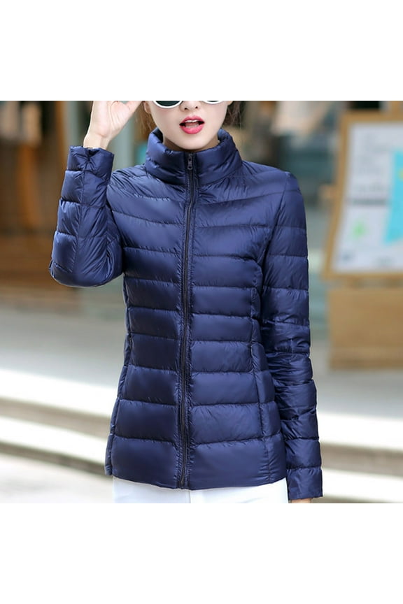 Women's Lightweight Packable Puffer Jacket Long Sleeve Comfortable Quilted Padded Down Jacket