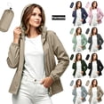 thumbnail image 1 of Women's Lightweight Packable Rain Jacket Waterproof with Hood S-3XL | Windbreaker Outdoor Active Travel Raincoat, Packable Waterproof Raincoat for Outdoor, Camping, Fishing, Running Khaki S, 1 of 10