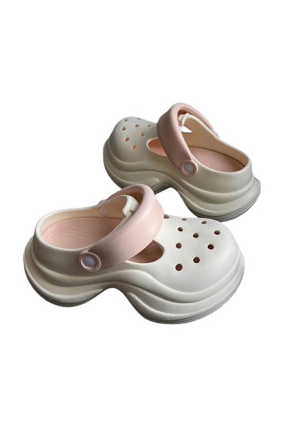 Women’s Lightweight Platform Clog Sandals with Adjustable Strap, Soft EVA Foam Slip-On Shoes, Breathable Non-Slip Thick Sole Comfort Slides for Indoor Outdoor Daily Wear