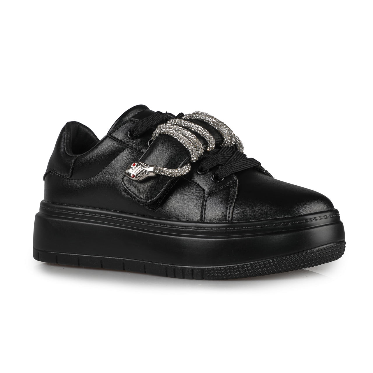 Women’s Lightweight Platform Fashion Sneakers with Rhinestone Detail