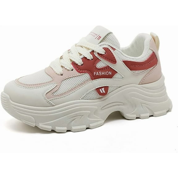 Women's Lightweight Platform Sneakers - Fashion Lace-Up Design | Ideal for Walking & Running