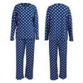 thumbnail image 1 of Women's Lightweight Polka Dot Pajamas Set Long Sleeve Top Long Pants Sleepwear Loungewear, 1 of 9