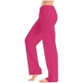 thumbnail image 1 of Women's Lightweight Polyester Casual Long Pants with Elastic Drawstring Waist and Pockets for Summer, 1 of 5
