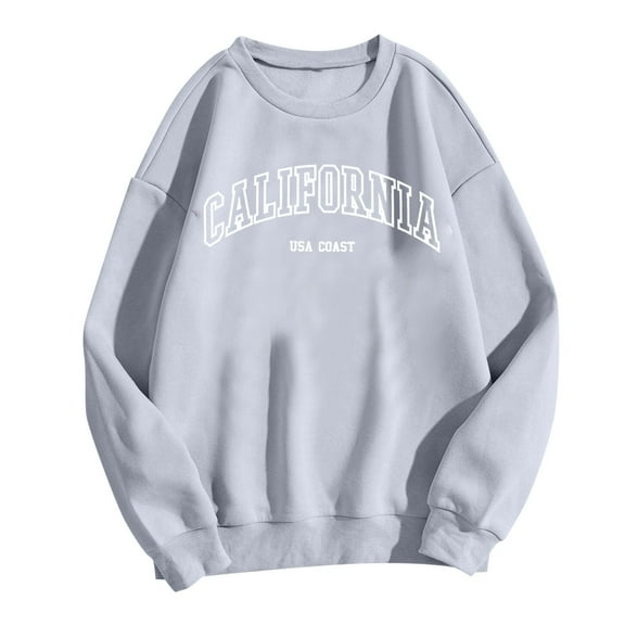 Women's Lightweight Printed Casual Crewneck Sweatshirt Soft Comfortable Pullover Top No Hood Stylish Loungewear