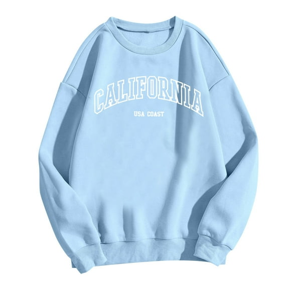 Women's Lightweight Printed Casual Crewneck Sweatshirt Soft Comfortable Pullover Top No Hood Stylish Loungewear