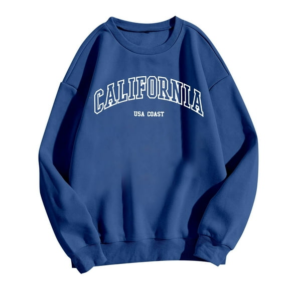 Women's Lightweight Printed Casual Crewneck Sweatshirt Soft Comfortable Pullover Top No Hood Stylish Loungewear