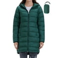 thumbnail image 1 of Women's Lightweight Puffer Coat Regular and Plus Size Packable Puffer Coat Long Hooded Puffer Jacket (Dark Green, S), 1 of 8