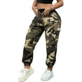 thumbnail image 1 of Women’s Lightweight Quick-Dry Camo Cargo Pants - Tapered Leg Elastic Drawstring Waistband Breathable Tactical Pants, 1 of 6