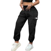 Women s Lightweight Quick-Dry Camo Cargo Pants - Tapered Leg Elastic Drawstring Waistband Breathable Tactical Pants