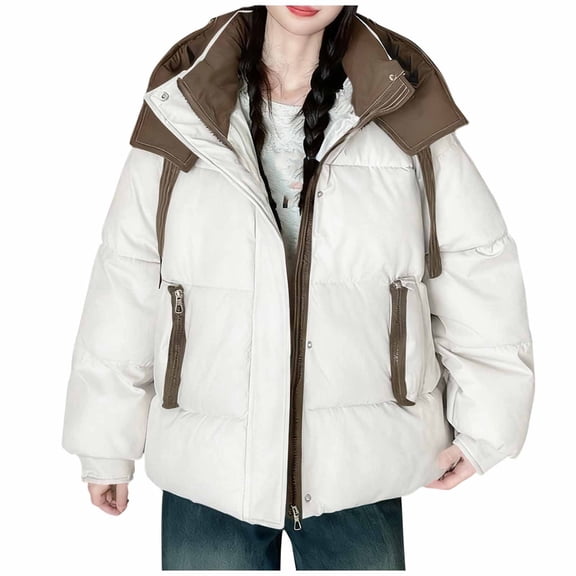 Women's Lightweight Quilted Jackets Casual Long Sleeve Full Zip Puffer Padded Coat Fall Winter Outerwear with Pockets (M, White)