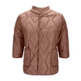thumbnail image 1 of Women's Lightweight Quilted Jackets Winter 3/4 Sleeve Button Padded Jacket Lightweight Outerwear Coats with Pockets 3XL, 1 of 9