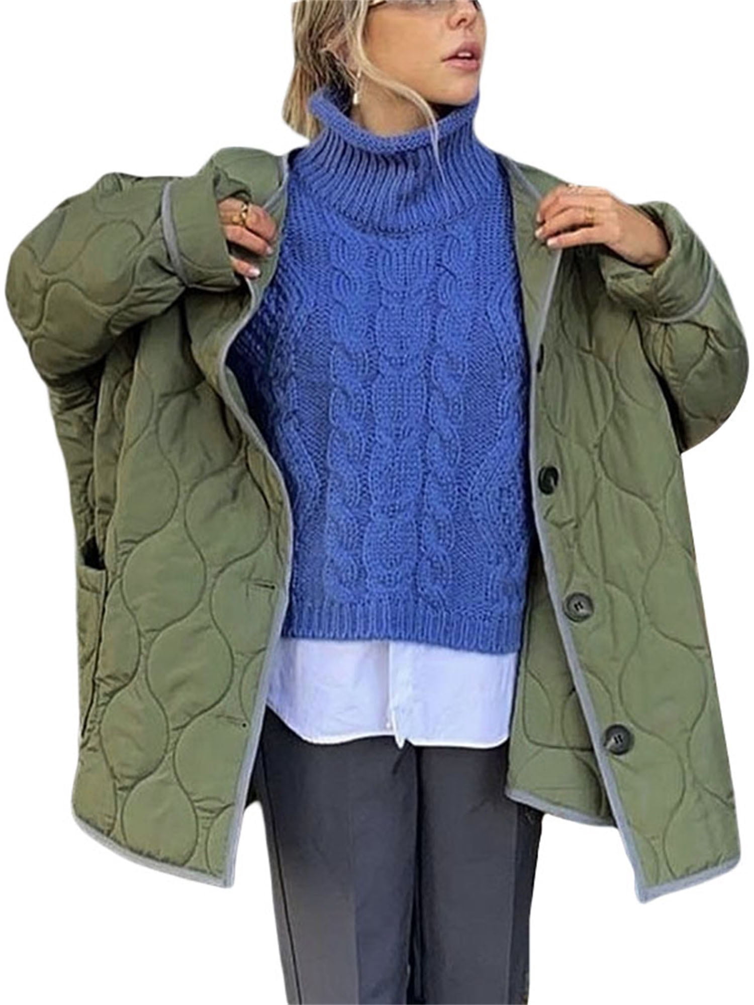 Anienaya Women's Lightweight Quilted Jacket - Zip Front, Stand Collar & 2 Pockets (Size Chart Included) - View #9