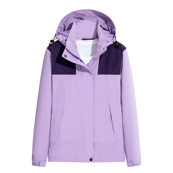 Women's Lightweight Rain Jacket Long Waterproof Rain Coat Zip Up Hooded Outdoor Raincoat Windbreaker for Hiking