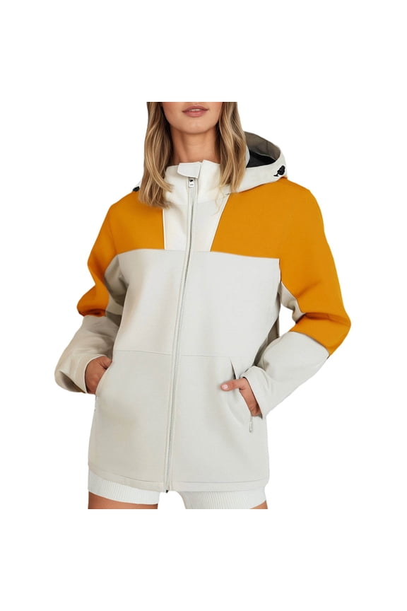 Women's Lightweight Rain Jacket Water_proof Wind_breaker with Hood for Running Hiking Travel Lightweight Hood Zip Poncho Rain Coat (White,XL)