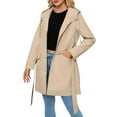 thumbnail image 1 of Women's Lightweight Rain Jacket With Adjustable Hood And Belt For Wet Weather Protection, 1 of 9