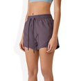 thumbnail image 1 of Women's Lightweight Running Shorts with Elastic Drawstring Waist and Breathable Fabric for Athletic and Casual Wear- Small, Purple, 1 of 6