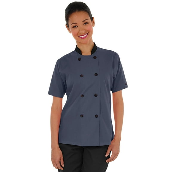 Women's Lightweight Short Sleeve Chef Coat - Chef Coat Women, Grey Chef Coat, Women's Chef Jackets, Womens Chef Coat, Gray Chef Coat, Chef Uniform for Women
