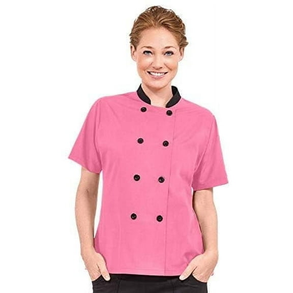 Women's Lightweight Short Sleeve Chef Coat - Chef Coat Women, Pink Chef Coat, Women's Chef Jackets, Womens Chef Coat, Chef Coat, Chef Uniform for Women