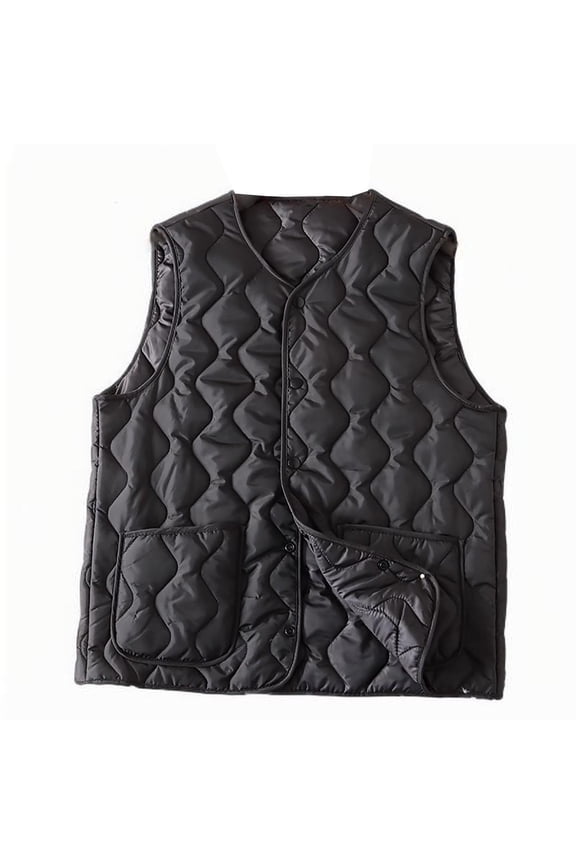 Women’s Lightweight Sleeveless Down Vest Stand Collar Full Zip Thin Cotton Padded Shoulder Warm Liner Jacket for Spring and Fall,Black,XXXXXL