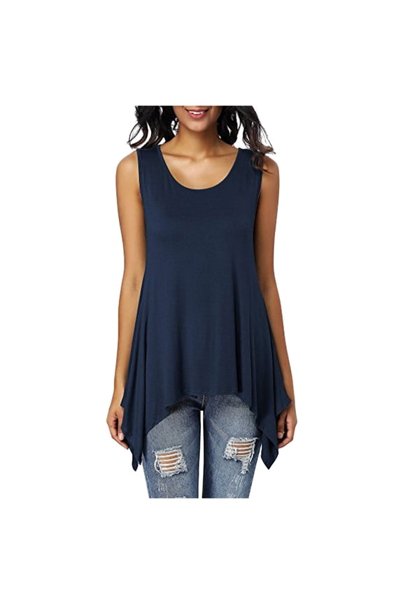 Women's Lightweight Sleeveless Vest Outerwear Casual Loose Fit Summer Asymmetric Backless Tunic Top for Everyday Wear