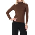 thumbnail image 1 of Moa Collection Women's Lightweight Soft Long Sleeve Solid Mock Neck Sweater Turtleneck S-3XL, 1 of 5