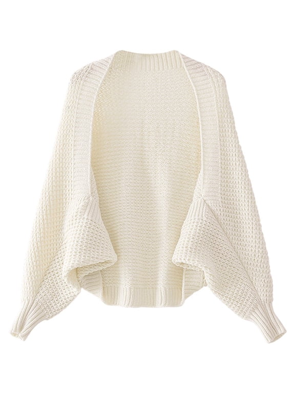 Women's Lightweight Soft Shawl Wrap with Sleeves Elegant Outer Warm Knitted Open Front Poncho Cape Fall Winter Warm Shawls Cape
