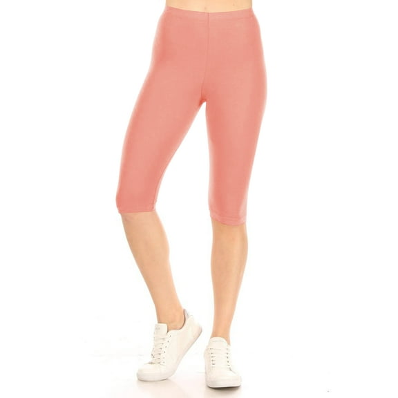 Women's Lightweight Solid Casual High Waist Running Yoga Daily Workout Capri Leggings
