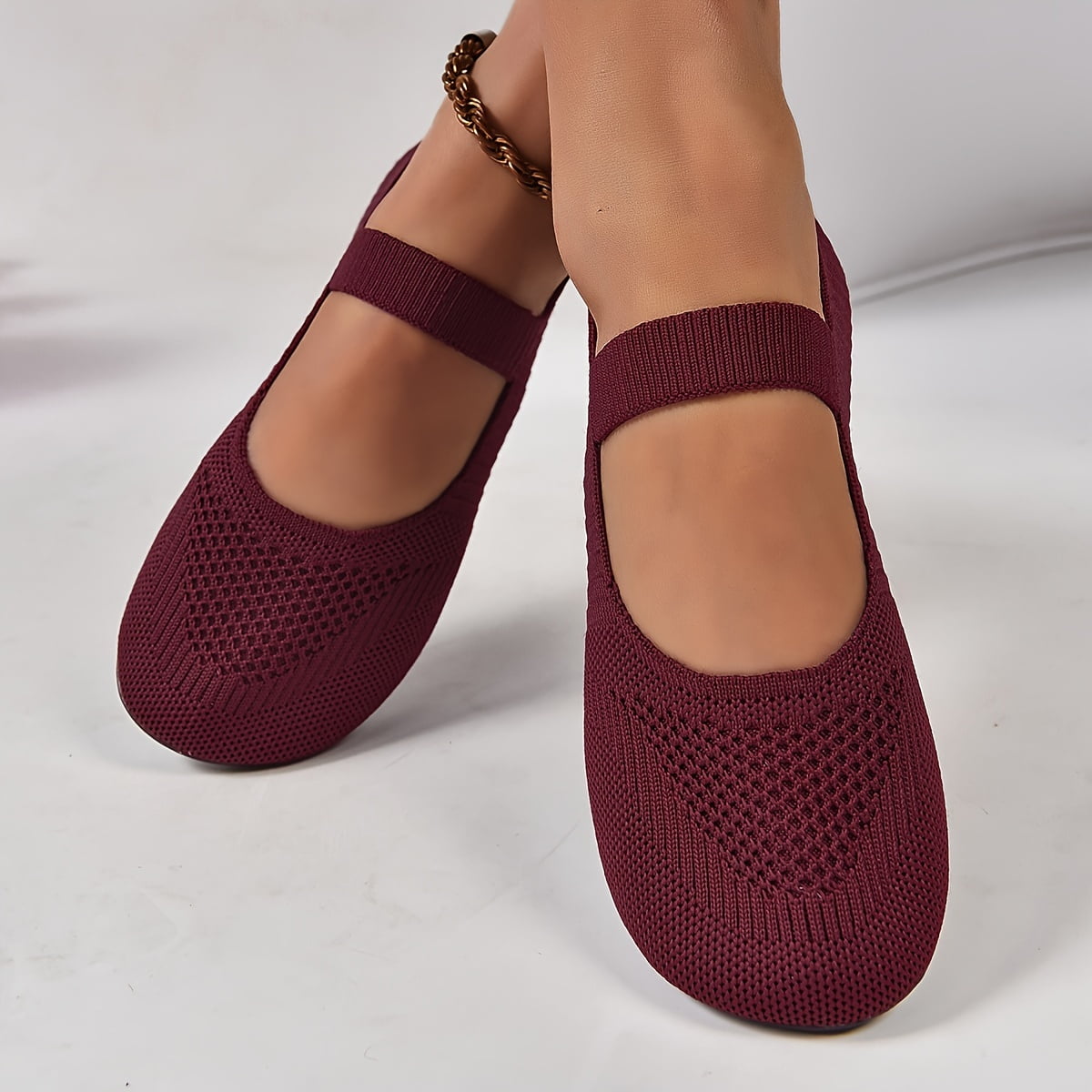 Women's Flats Shoes Pointed Toe Knit Ballet Comfortable Dressy Mesh Flat - Product Details