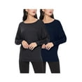 thumbnail image 1 of Women's Solid Stretch Dolman Tops (Pack of 2) Lightweight and Relaxed Fit, 1 of 5
