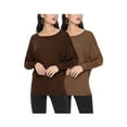 thumbnail image 1 of Women's Solid Stretch Dolman Tops (Pack of 2) Lightweight and Relaxed Fit, 1 of 5